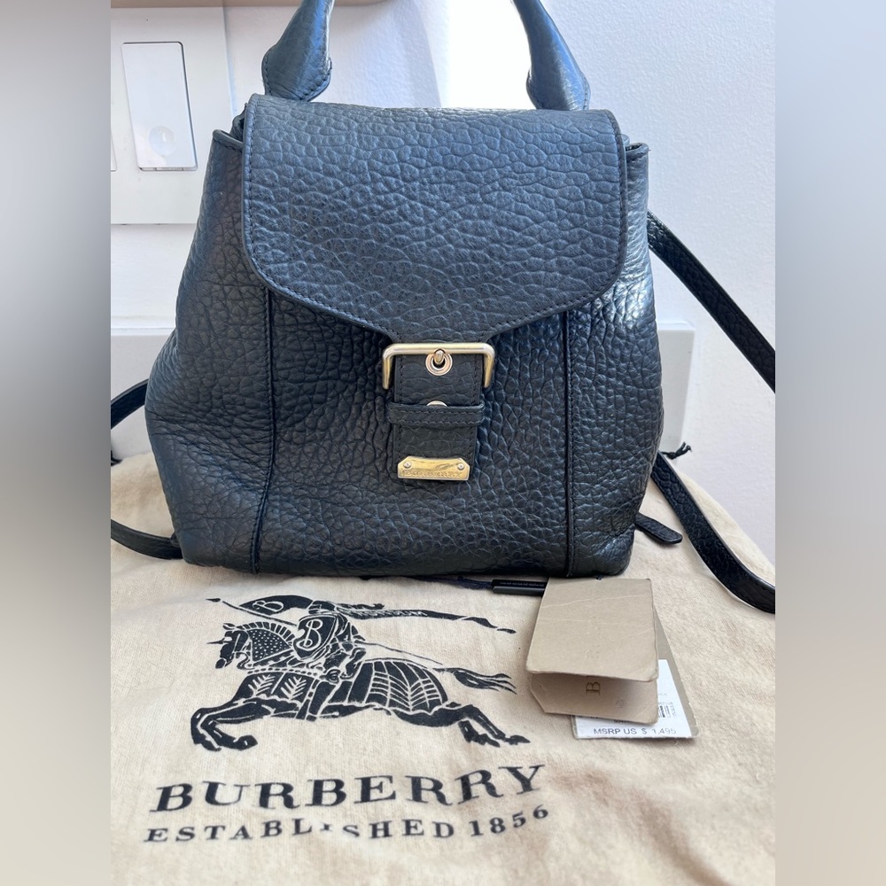 BURBERRY Belmont Small Black Leather Backpack